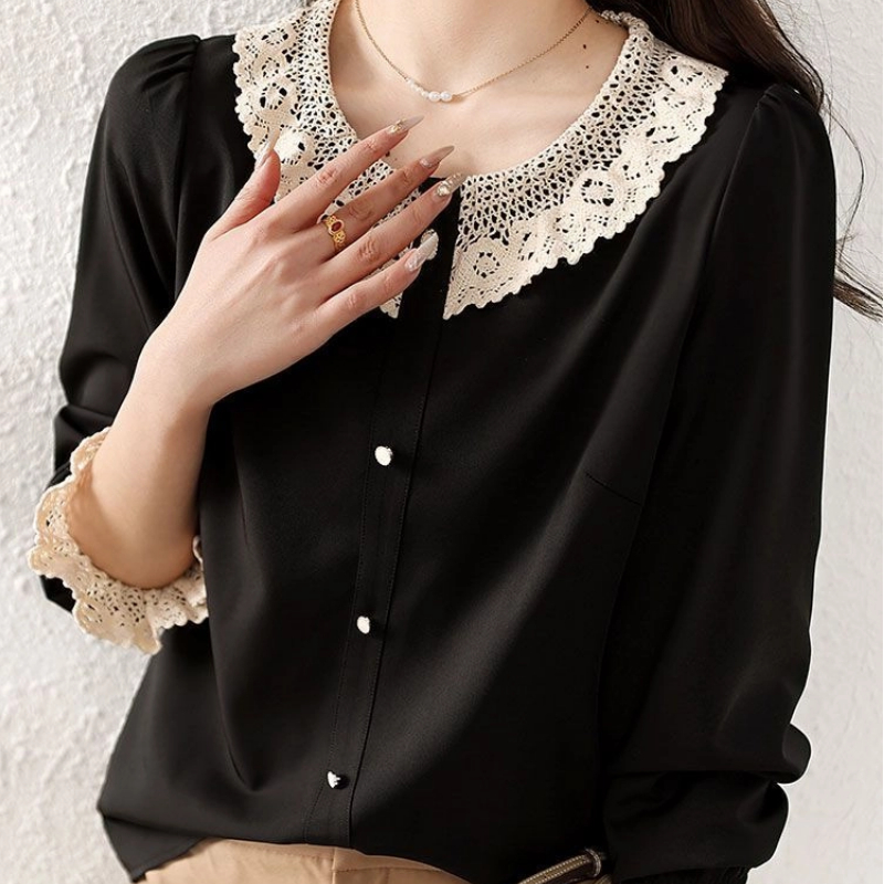 Winter Clothing Factory Outlet - Women Clothes Contrast Patchwork Elegant Blouse