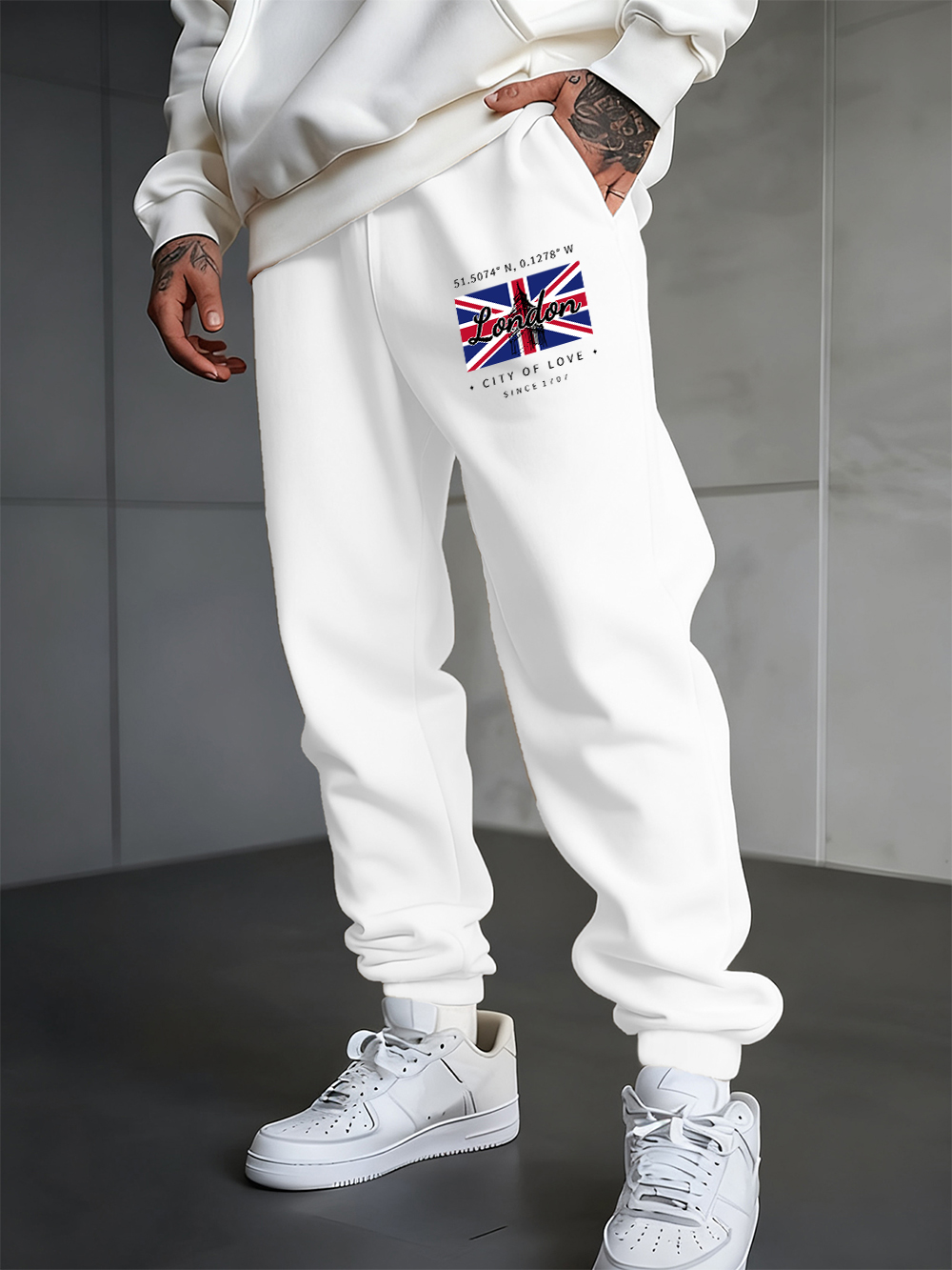 Winter Clothing London - London City Of Love Flagprinting Sweatpants