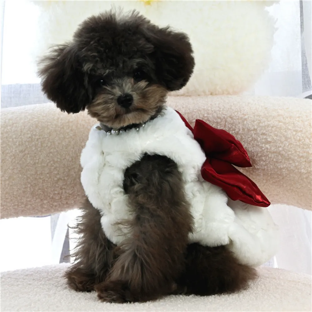 Pet Rabbit Fur Dress Clothes C - Winter Clothing For Dogs review and price